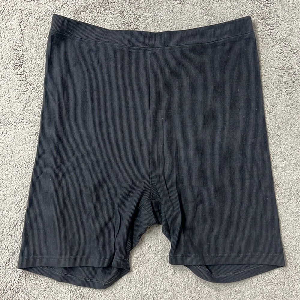 Joah brown dark gray ribbed bike shorts sz S/M